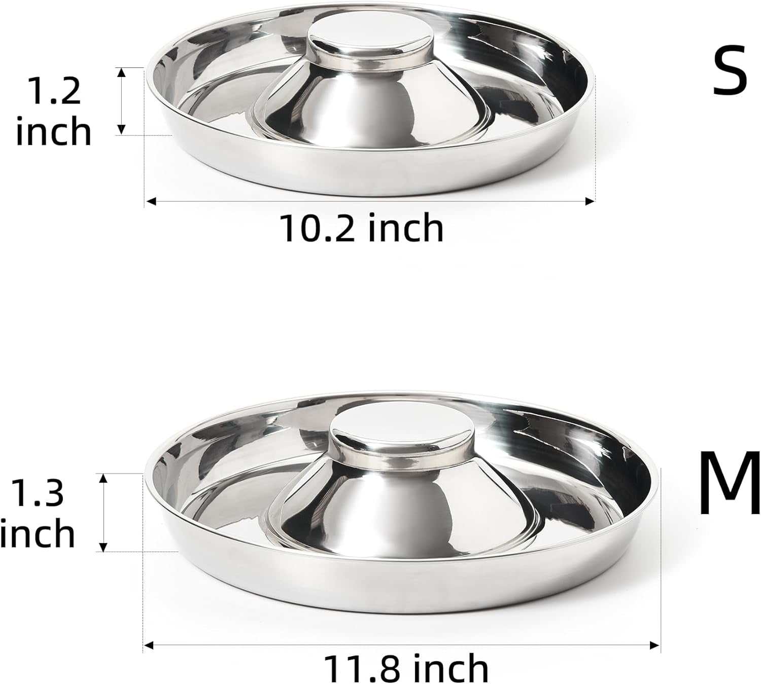 Stainless Steel Puppy Bowls, Set of 2 Puppy Feeder, Dog Food and Water Bowl, Food Feeding Weaning for Small Medium Large Dogs, Pets, M