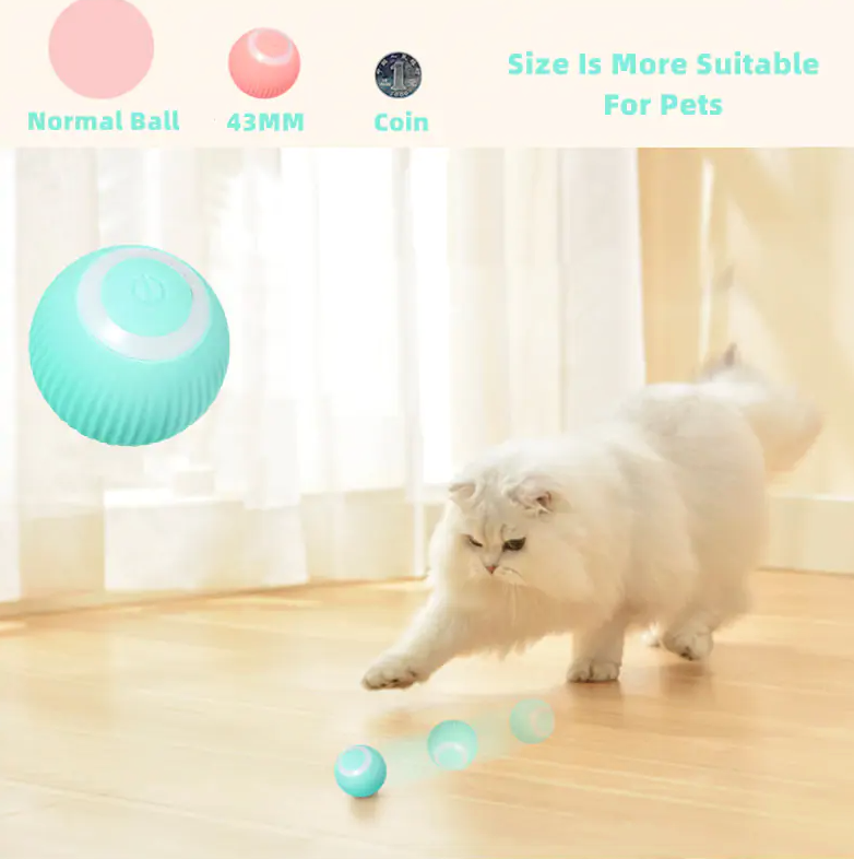 Smart Cat Ball Toys electric interactive toy for cats with self-moving 43mm ball size suitable for pets