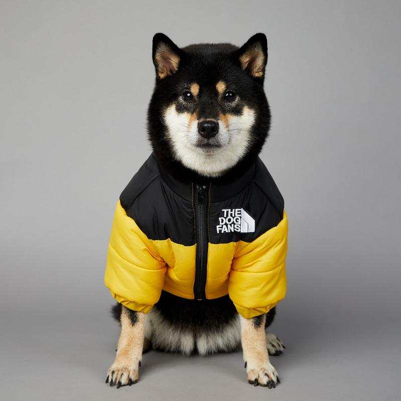 Dog Face Puffer Coat – Warm Waterproof Winter Jacket for Dogs