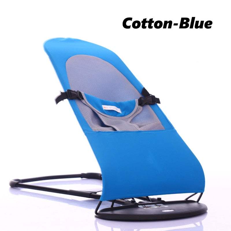 portable pup rocking chair in blue with adjustable straps for small dogs up to 35lbs