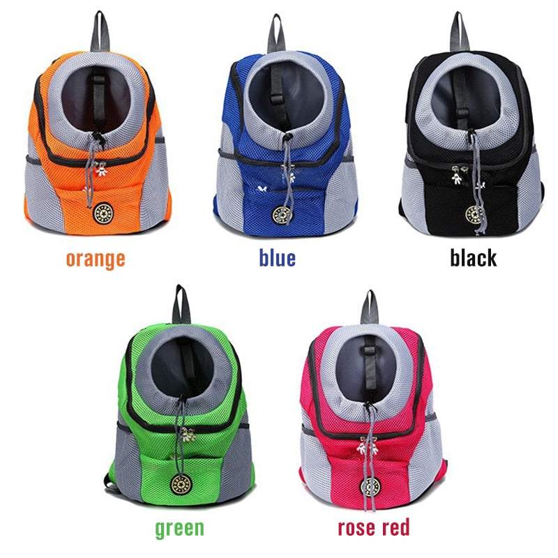 Carrying Companion Backpack in orange, blue, black, green, and rose red colors with ergonomic design and multiple compartments