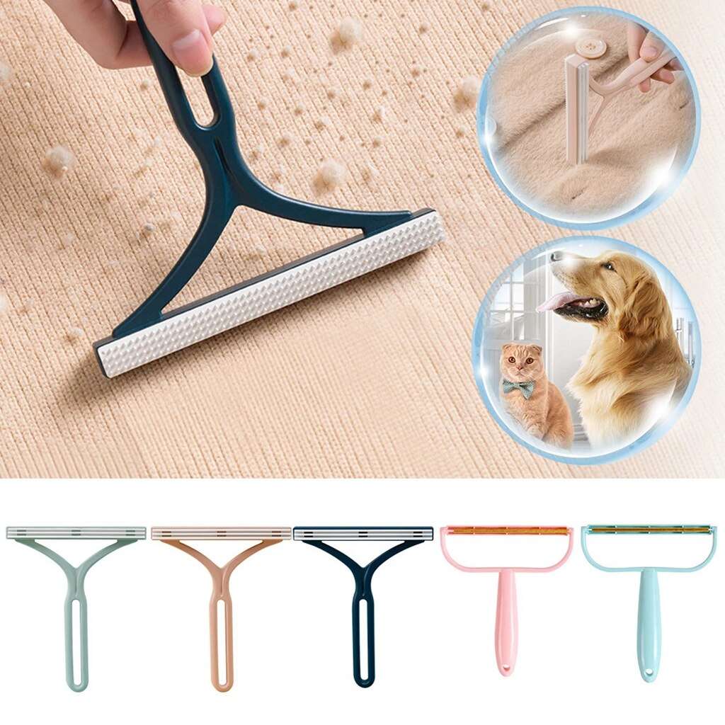 Double Ended Manual Pet Hair Lint Remover for removing pet hair, lint, tear stains, tangles, and fleas from pet fur and fabric, available in multiple colors.