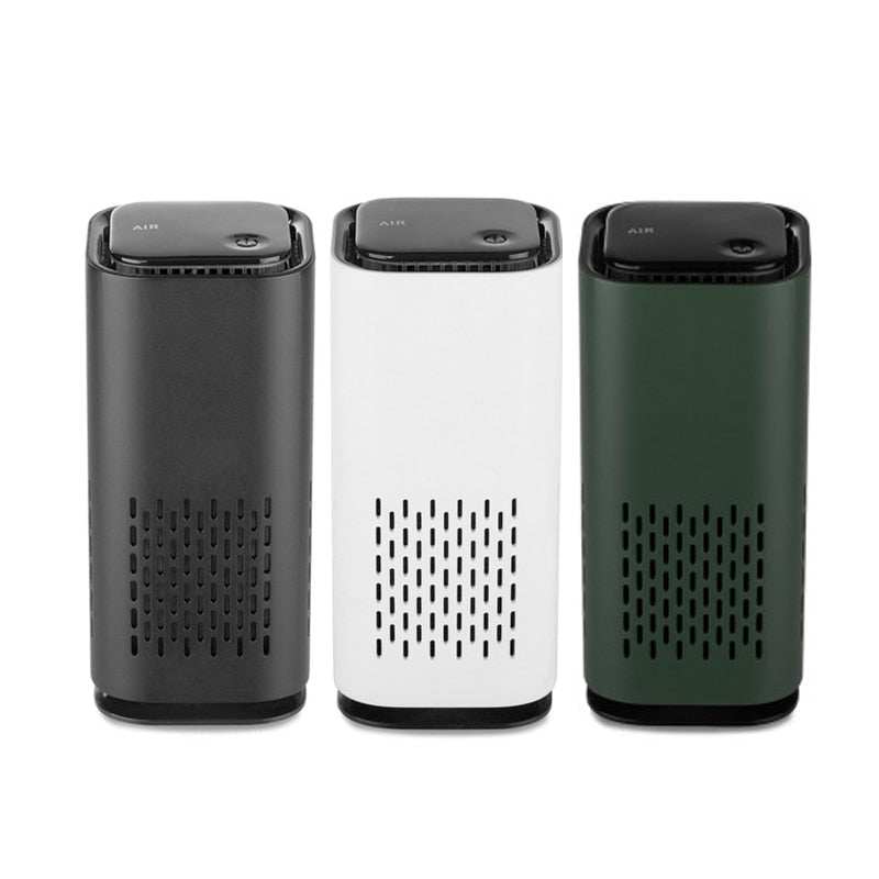 compact pet air purifier in black white and green with advanced filtration system for allergens and odors