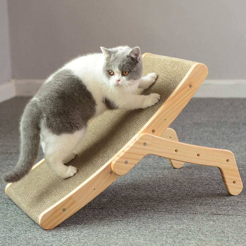 Wooden Cat Scratch Bed – Stylish Cat Scratcher & Cozy Lounge