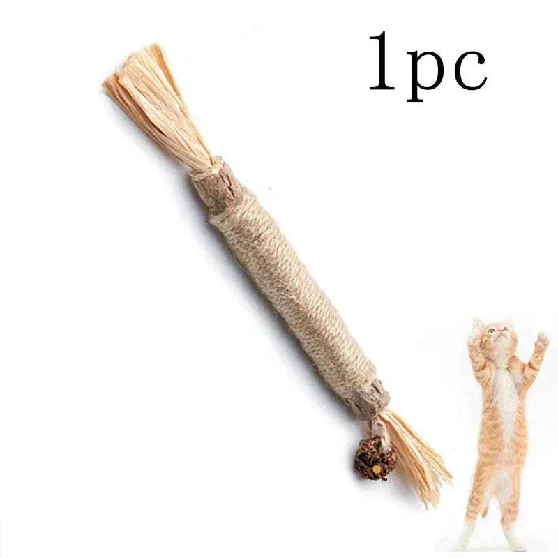 Natural cat silvervine chewing stick for dental health and stress relief