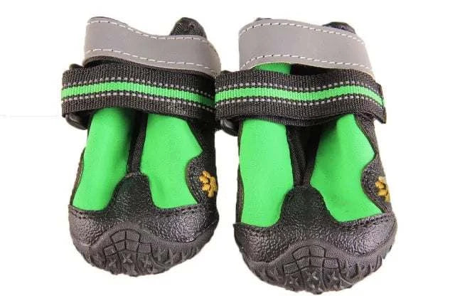 Waterproof reflective dog boots with durable soles and adjustable straps for paw protection and traction