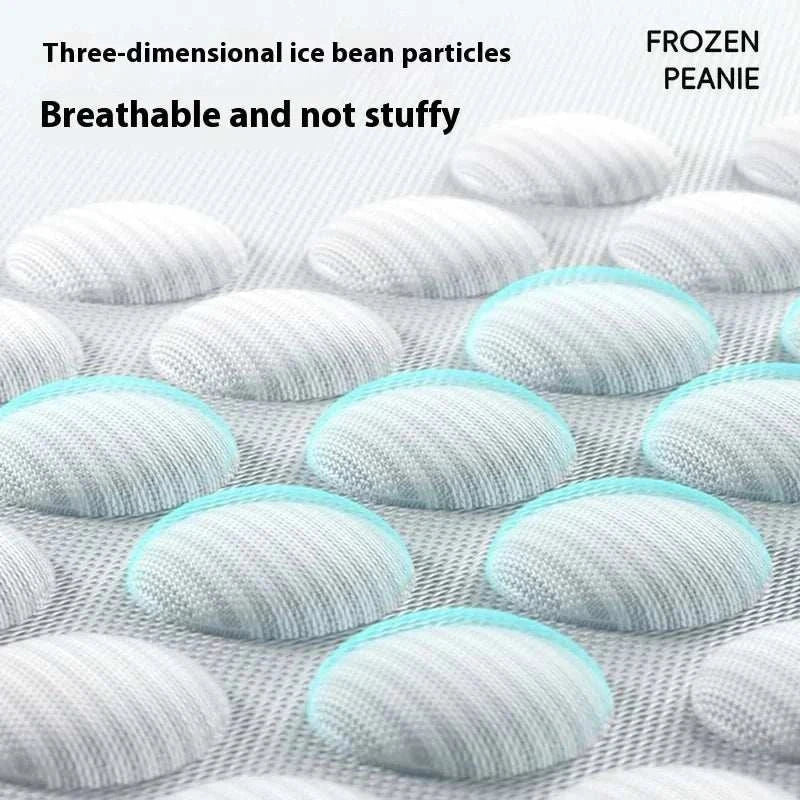 Close-up of the Pet Cooling Bed fabric showing breathable three-dimensional ice bean particles for cooling and ventilation