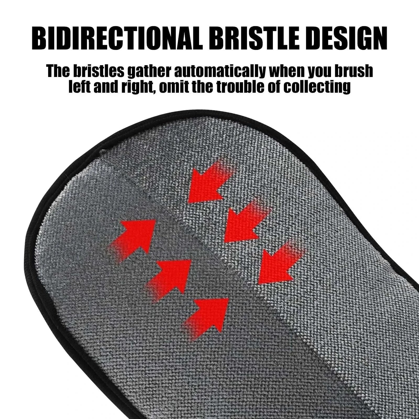 Double-sided static grooming tool with bidirectional bristle design for effective pet hair and lint removal