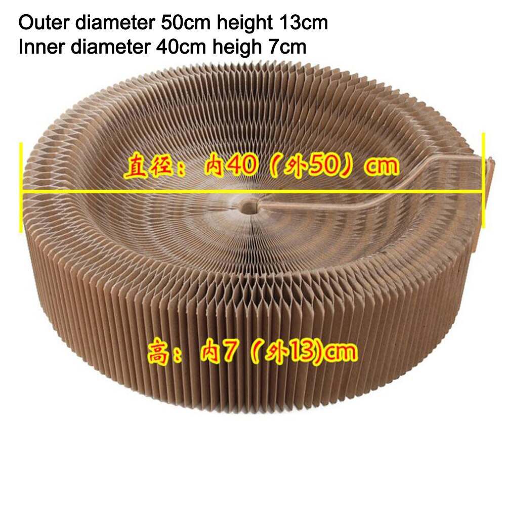 Magic Organ Cat Scratching Board eco-friendly corrugated cardboard round foldable cat toy and claw grinder