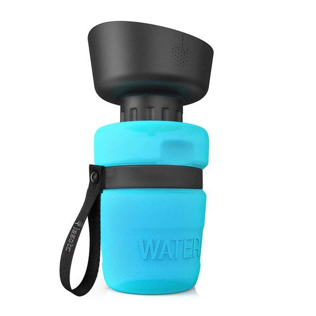 foldable cap outdoor dog water bottle with built-in bowl and leak-proof design for travel and hiking