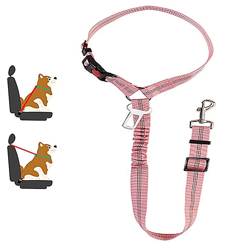 Car Dog Leash – Adjustable Seat Belt Harness for Pet Travel Safety