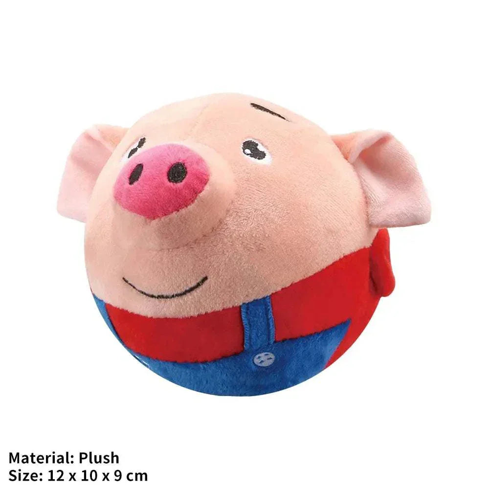 Active Moving Pet Plush Toy in pig design, soft and durable pet entertainment toy