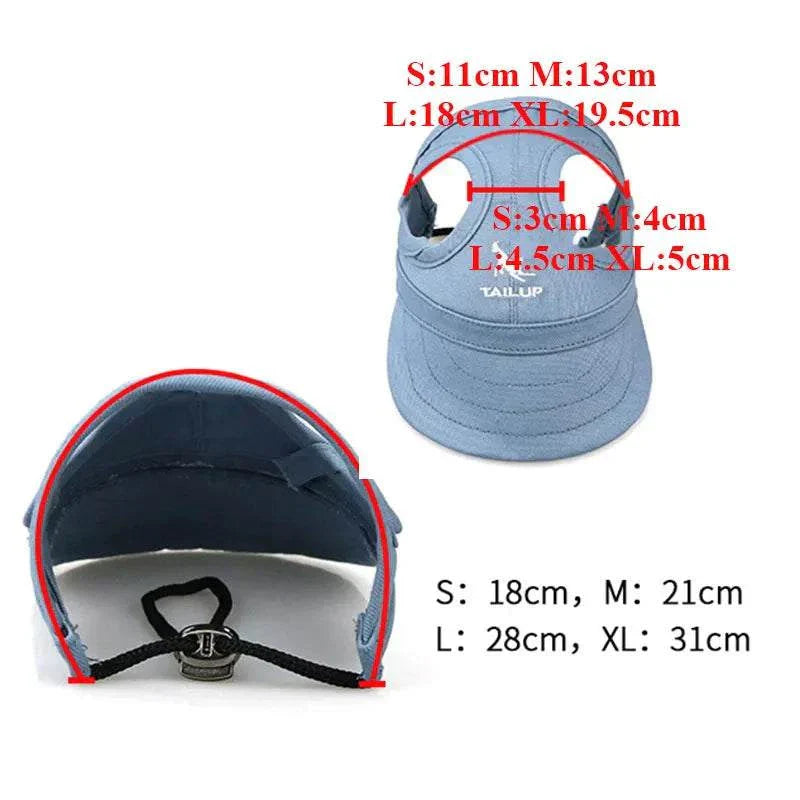 Small pets hat with adjustable strap for comfortable sun protection in multiple sizes