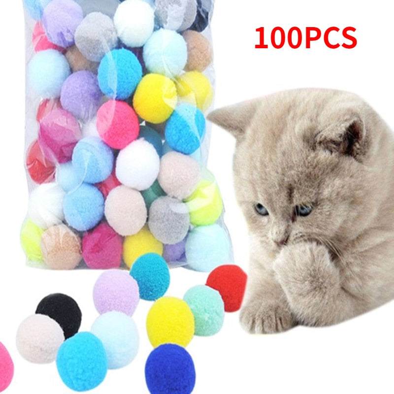 Cat plush silent ball gun toy with colorful plush balls and playful kitten