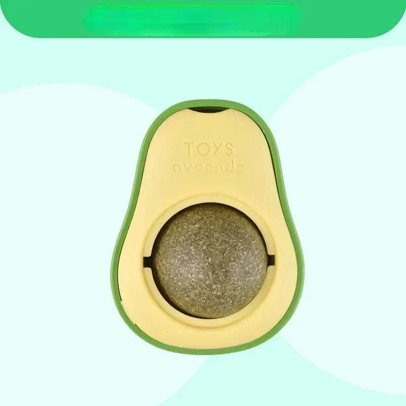 Natural catnip rotating interactive avocado-shaped cat toy for playful stimulation