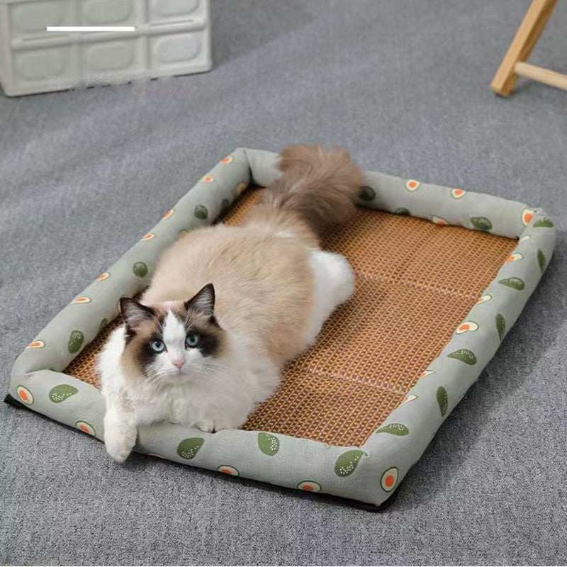 Cat lying on a Pet Ice Pad Mat for cooling and comfort
