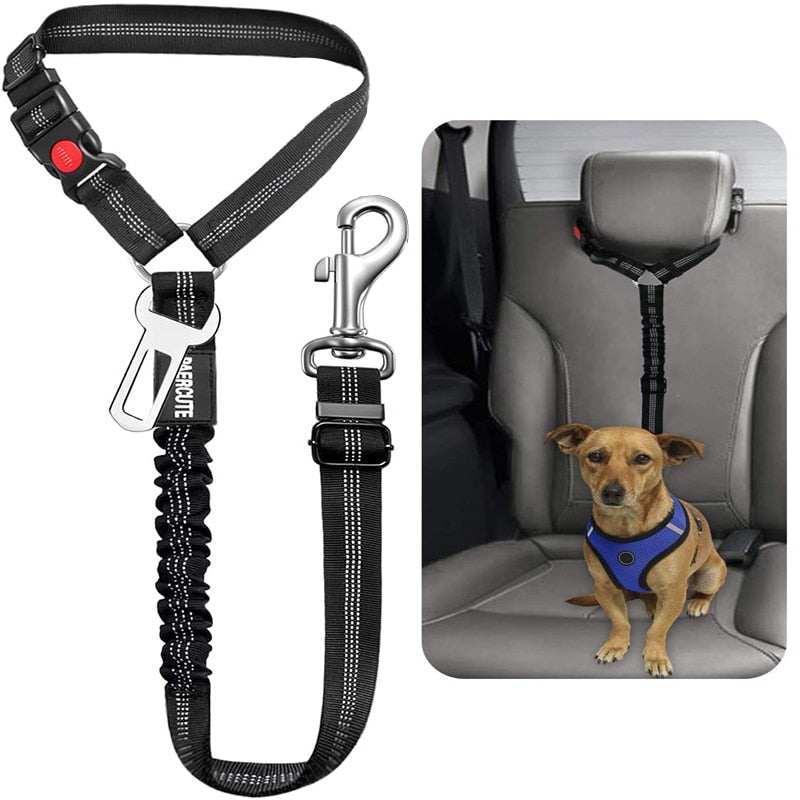 Car Dog Leash – Adjustable Seat Belt Harness for Pet Travel Safety