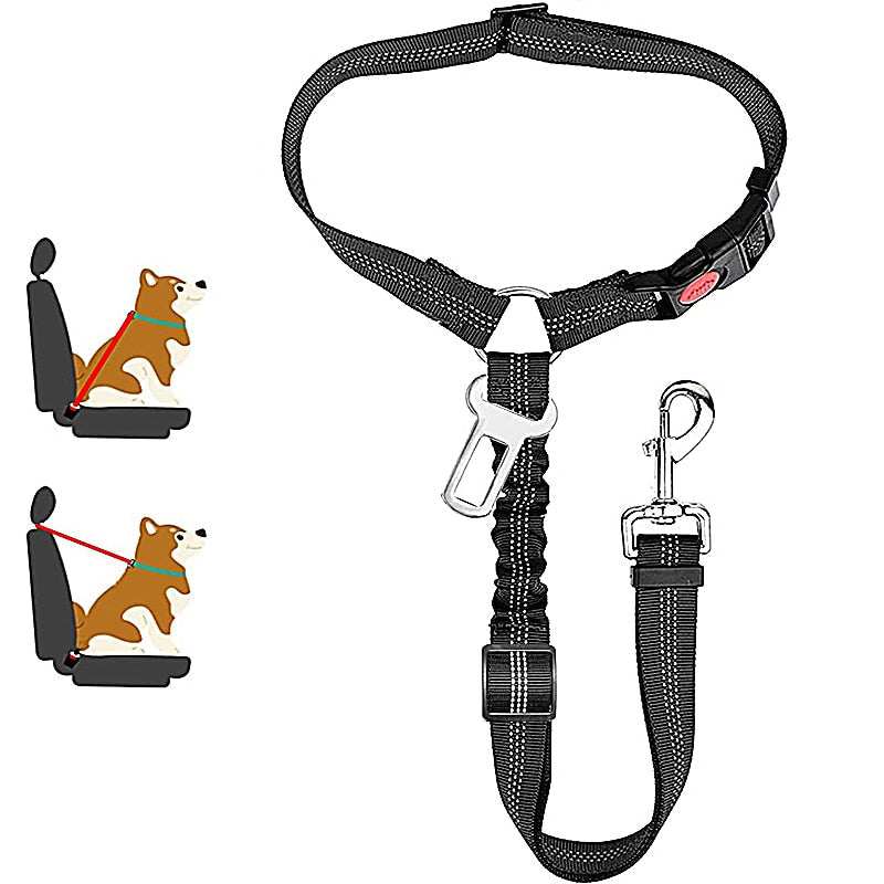 Car Dog Leash – Adjustable Seat Belt Harness for Pet Travel Safety