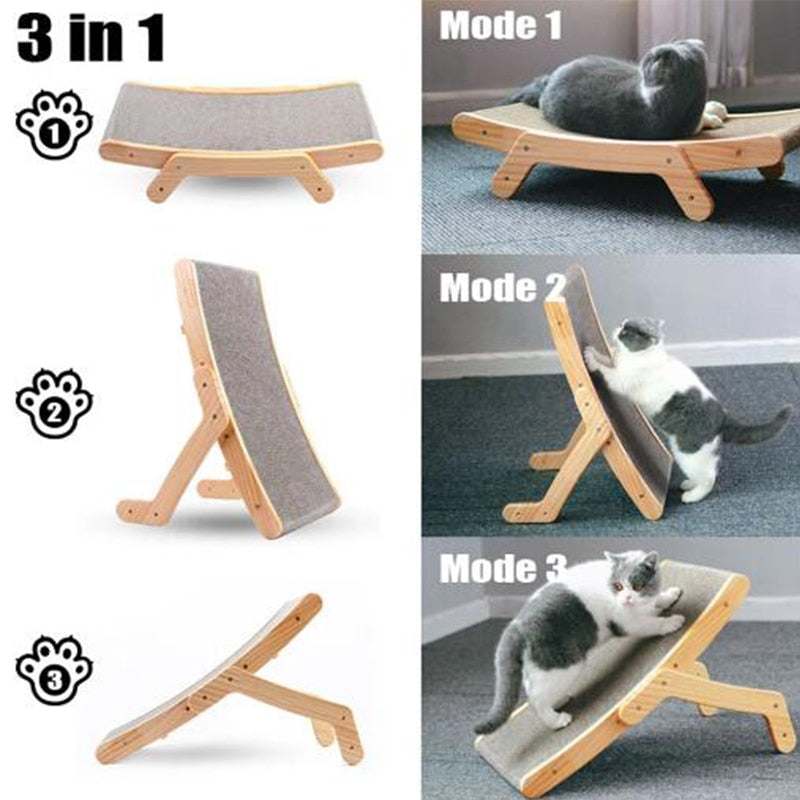 Wooden Cat Scratch Bed – Stylish Cat Scratcher & Cozy Lounge