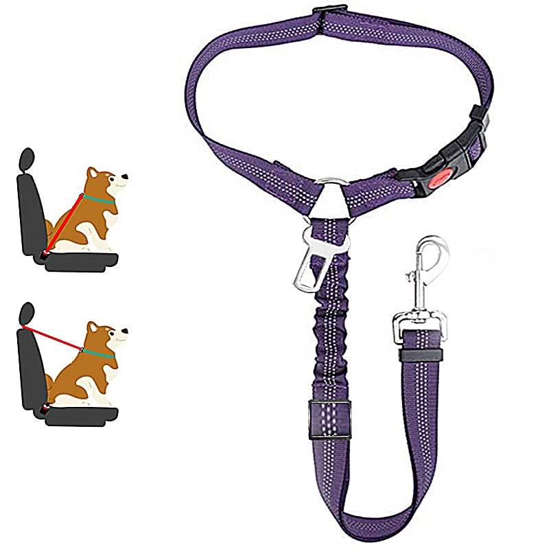 Car Dog Leash – Adjustable Seat Belt Harness for Pet Travel Safety