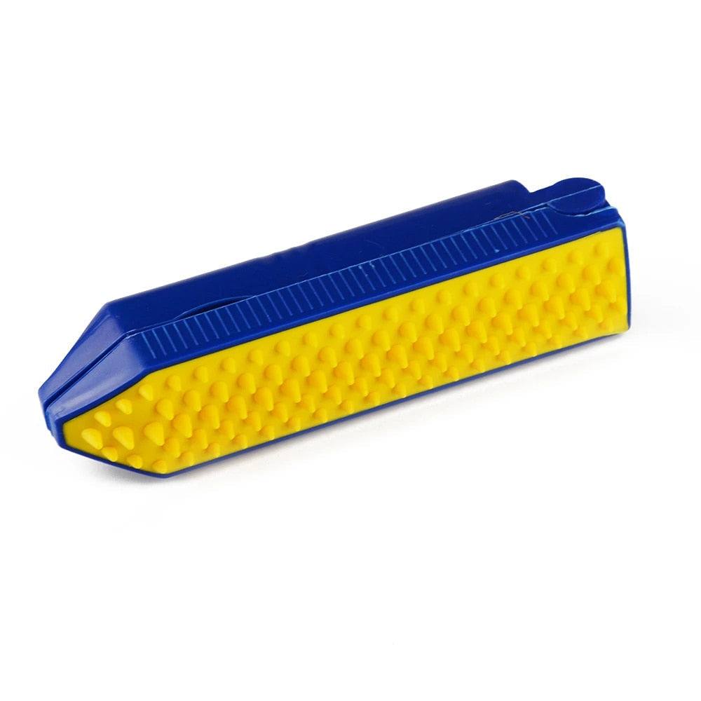 Pocket Sticky Lint Roller portable blue and yellow lint removal tool for clothing and fabrics