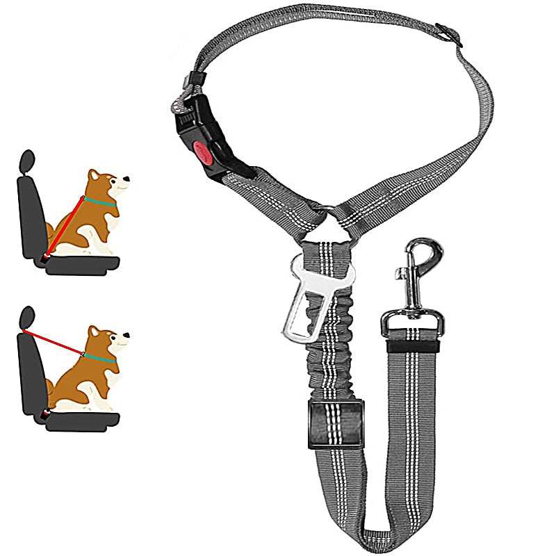 Car Dog Leash – Adjustable Seat Belt Harness for Pet Travel Safety