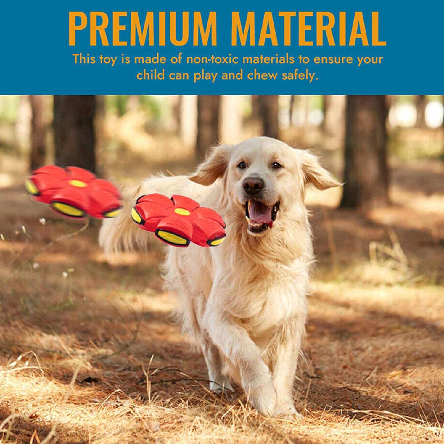 Pet Toy Flying Saucer Ball – 2-in-1 Interactive Dog & Cat Fetch Toy