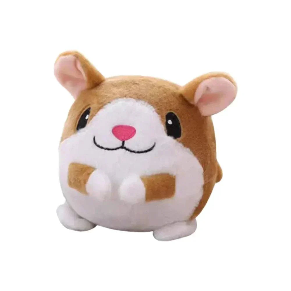 Active moving pet plush toy in cute hamster design for durable and safe pet entertainment